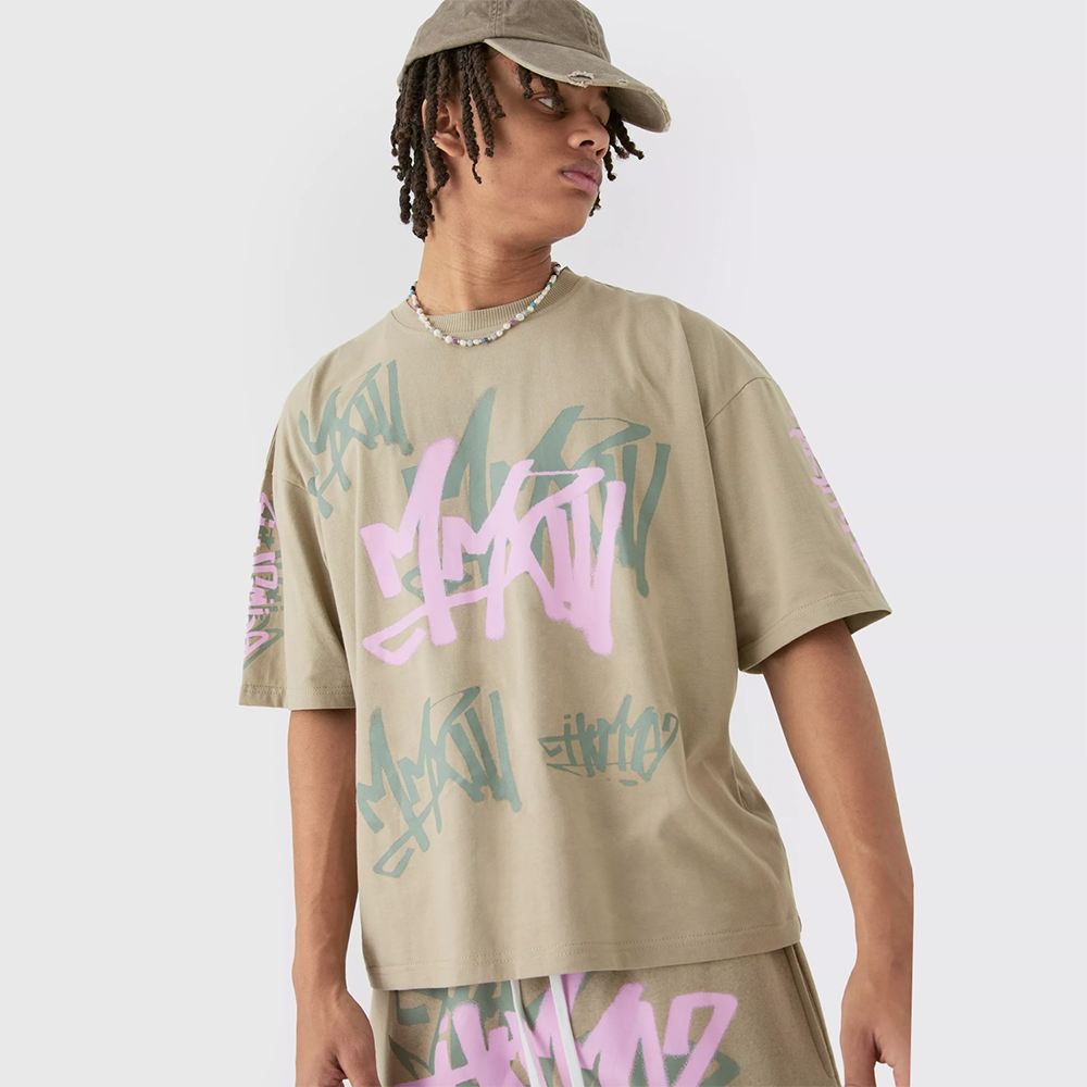 Oversized Official Racing Stripe Long Sleeve Varsity Mesh Top